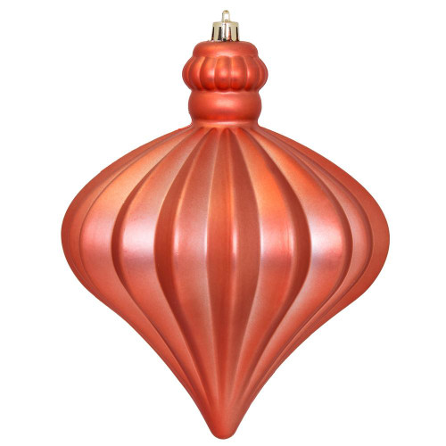 Vickerman N175871D - 6 inch Coral Matte Onion Christmas Ornament - 4 Pack