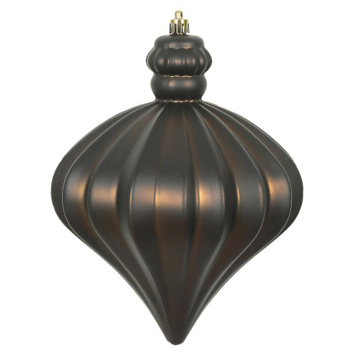 Vickerman N175875D - 6 inch Chocolate Matte Onion Christmas Ornament - 4 Pack