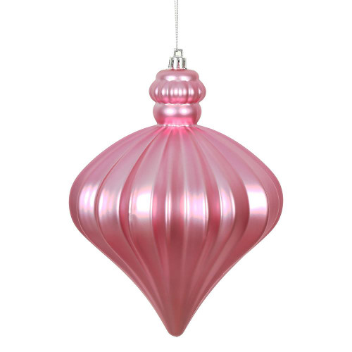 Vickerman N175879D - 6 inch Pink Matte Onion Christmas Ornament - 4 Pack