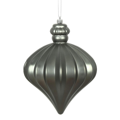 Vickerman N175887D 6" Pewter Matte Onion Drop 4/Bg