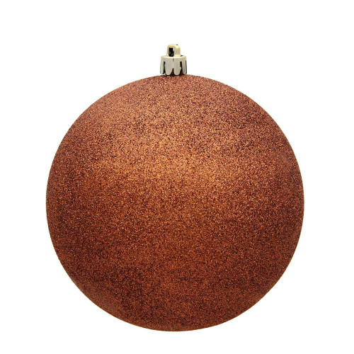  Vickerman N591088DG 4" Copper Glitter Ball Drilled 6/Bag 