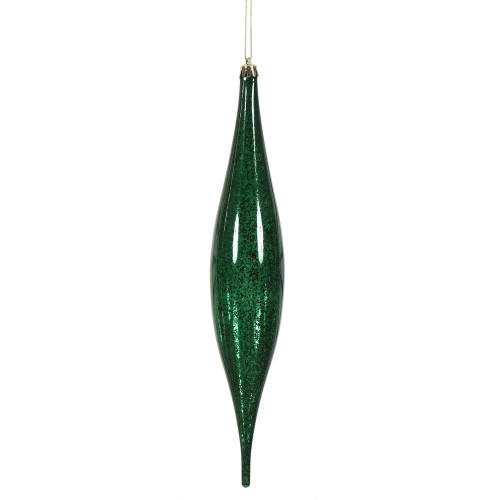 Vickerman N176674 - 13 inch Midnight Green Mercury Teardrop Christmas Ornament - 2 Pack