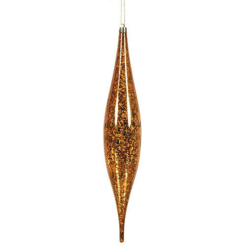 Vickerman N176688 - 13 inch Copper Shiny Teardrop Christmas Ornament - 2 Pack
