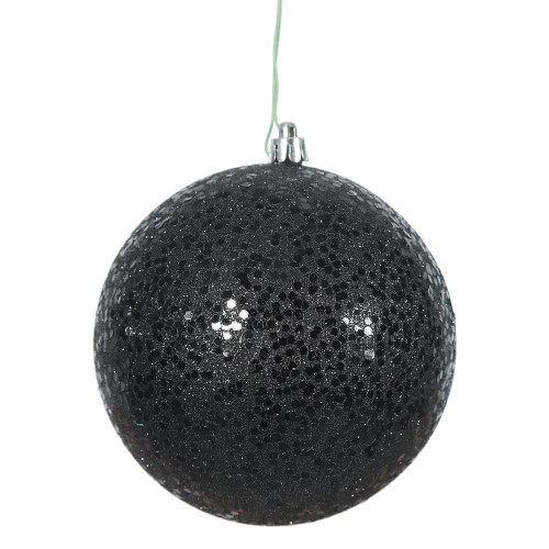 Vickerman N591217DQ 4.75" Black Sequin Ball Drilled 4/Bag