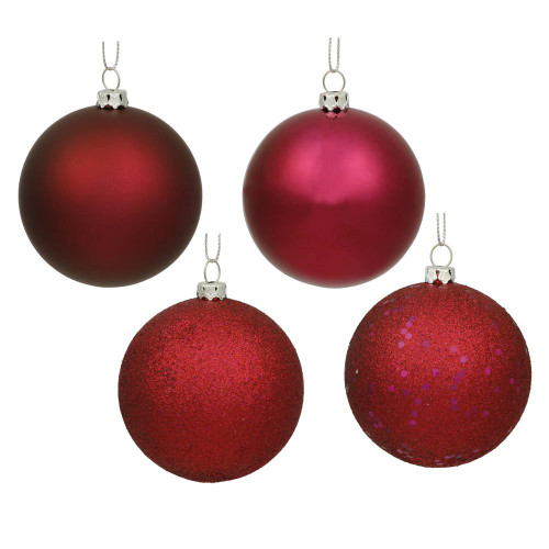 Vickerman N591219A 4.75" Wine 4 Finish Ball Asst 4/Box