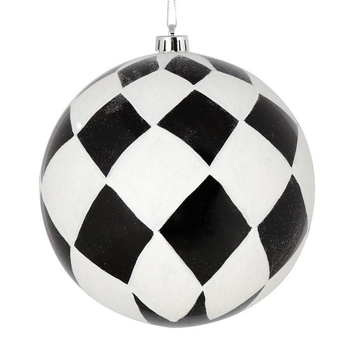 Vickerman N180517 4.75" Black Ball White Diamond Glitt 4Bx