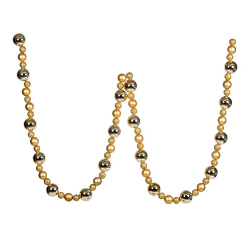 Vickerman N181708 - 9 ft Gold Ball Christmas Garland - Unlit