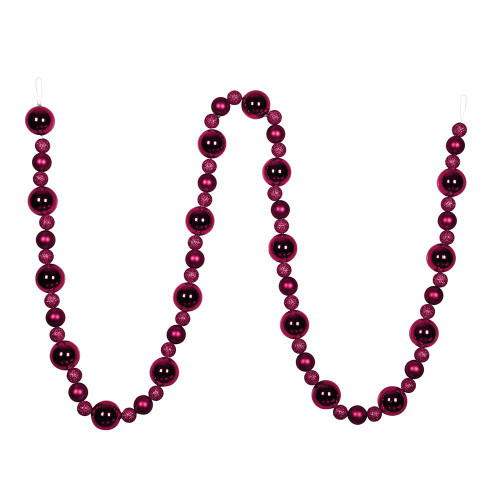 Vickerman N181721 - 9 ft Berry Red Ball Christmas Garland - Unlit