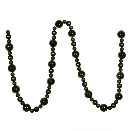 Vickerman N181764 - 9 ft Moss Green Ball Christmas Garland - Unlit