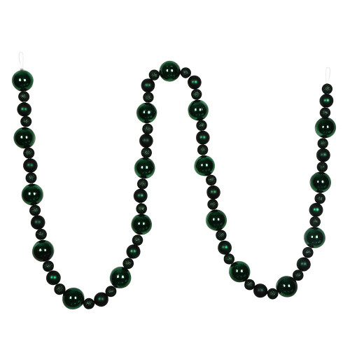 Vickerman N181774 - 9 ft Midnight Green Ball Christmas Garland - Unlit
