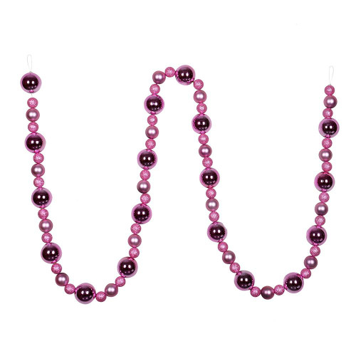  Vickerman N181779 9ft Pink Assorted Ball Garland 