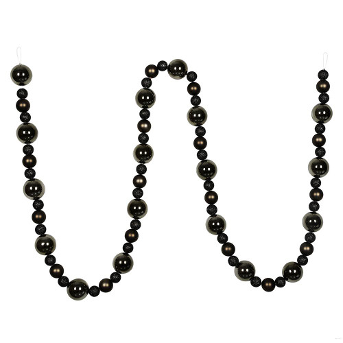 Vickerman N181784 - 9 ft Gunmetal Ball Christmas Garland - Unlit