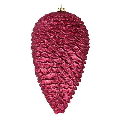  Vickerman N187321D 10" Berry Red Matte Glitter Pinecone 2/B 