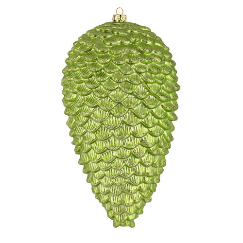  Vickerman N187354D 10" Celadon Matte Glitter Pinecone 2/Box 