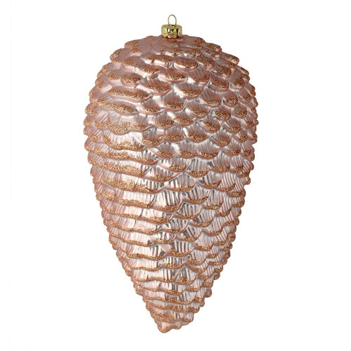  Vickerman N187358D 10" Rose Gold Matte Glitter Pinecone 2/B 