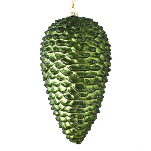 Vickerman N187364D 10" Moss Grn Matte Glitter Pinecone 2/Bo