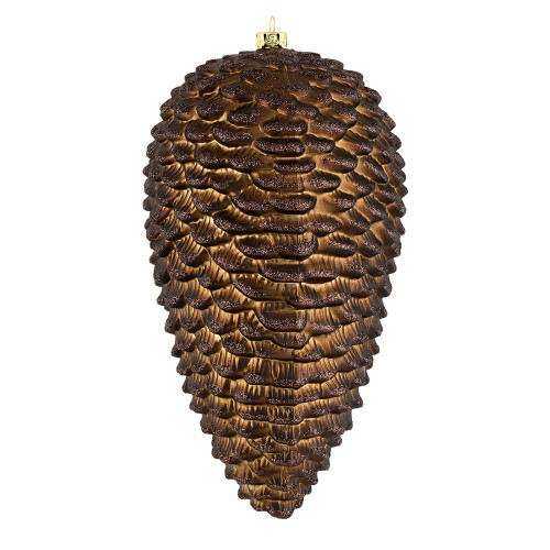  Vickerman N187375D 10" Chocolate Matte Glitter Pinecone 2/B 