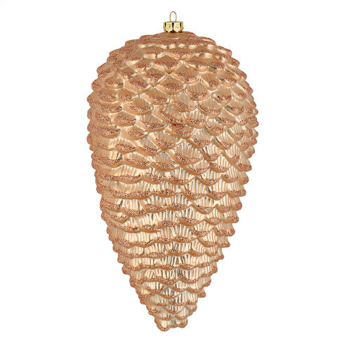 Vickerman N187380D 10" Cafe Latte Matte Glitter Pinecone 2/