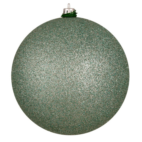  Vickerman N591240DG 4.75" Frosty Mint Glitter Ball DL 4/Bag 
