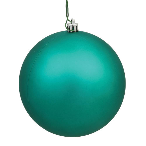 Vickerman N591242DMV - 4.75 inch Teal Matte Ball Outdoor Christmas Ornament - 4 Pack