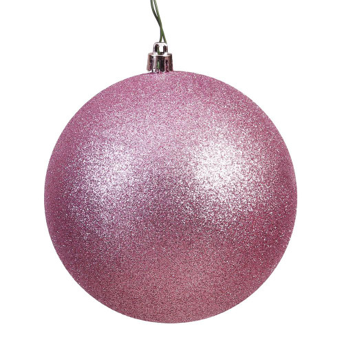 Vickerman N591245DG 4.75" Mauve Glitter Ball Drilled 4/Bag