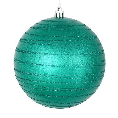 Vickerman N187742D 4.75" Teal Candy Glitter Ball 4/Bag
