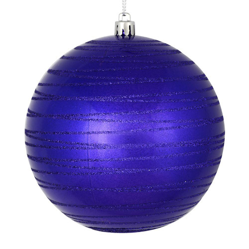  Vickerman N187766D 4.75" Purple Candy Glitter Ball 4/Bag 