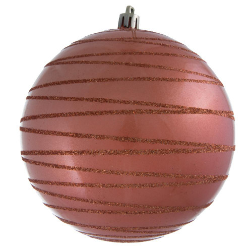 Vickerman N187771D 4.75" Coral Candy Glitter Ball 4/Bag