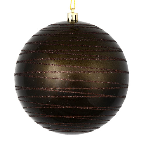 Vickerman N187784D 4.75" Gunmetal Candy Glitter Ball 4/Bag