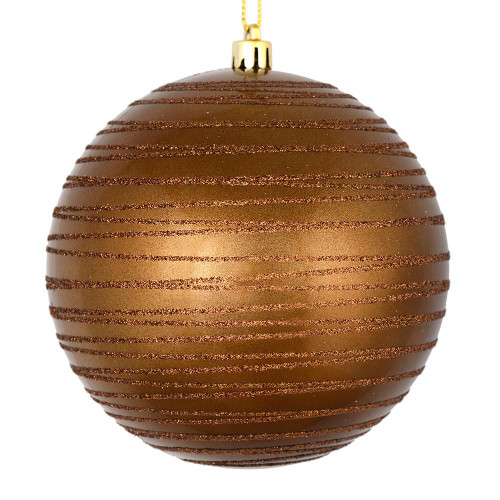 Vickerman N187876D 6" Mocha Candy Glitter Ball 3/Bag