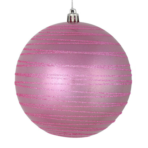 Vickerman N187879D 6" Pink Candy Glitter Ball 3/Bag
