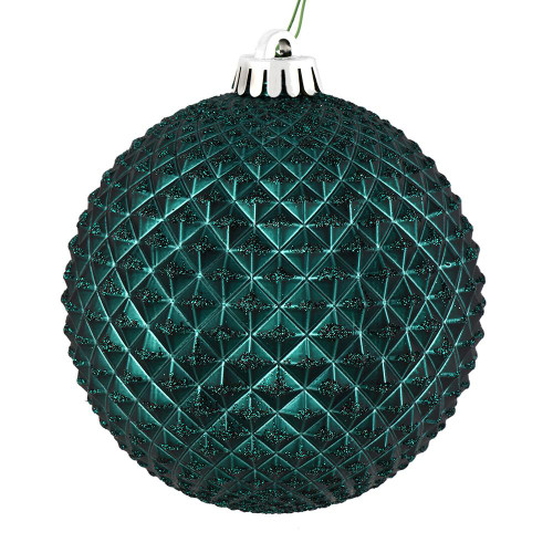 Vickerman N188562D 4" Sea Blue Durian Glitter Ball 6/Bag
