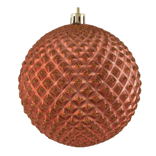 Vickerman N188571D 4" Coral Durian Glitter Ball 6/Bag