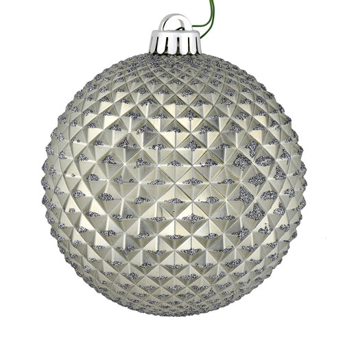  Vickerman N188587D 4" Pewter Durian Glitter Ball 6/Bag 