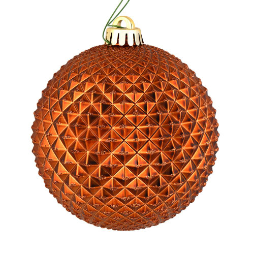 Vickerman N188788D - 6 inch Copper Glitter Ball Christmas Ornament - 4 Pack
