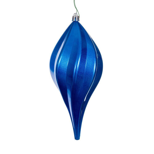 Vickerman N189502DCV - 8 inch Blue Candy Teardrop Outdoor Christmas Ornament - 3 Pack