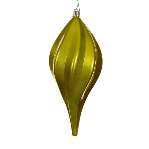 Vickerman N189573DCV - 8 inch Lime Candy Teardrop Outdoor Christmas Ornament - 3 Pack