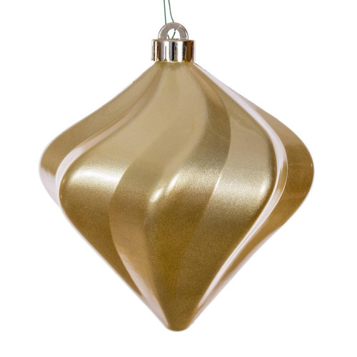 Vickerman N189838DCV - 6 inch Champagne Candy Diamond Outdoor Christmas Ornament - 3 Pack