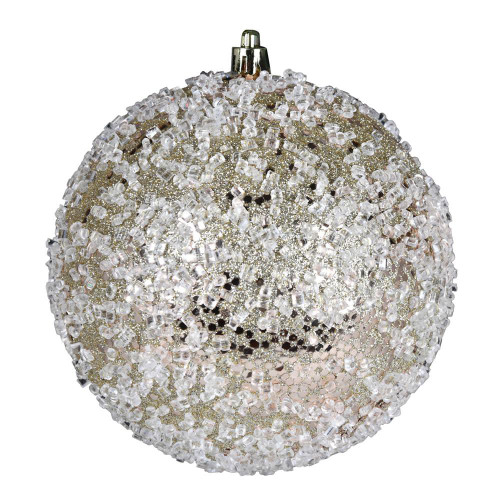  Vickerman N190538D 10" Champagne Glitter Hail Ball 
