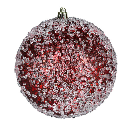  Vickerman N190565D 10" Burgundy Glitter Hail Ball 
