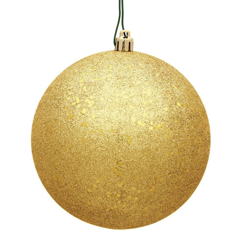 Vickerman N592037DQ 8" Honey Gold Sequin Ball Drilled Cap