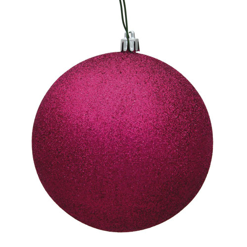  Vickerman N592070DG 8" Fuchsia Glitter Ball Drilled Cap 