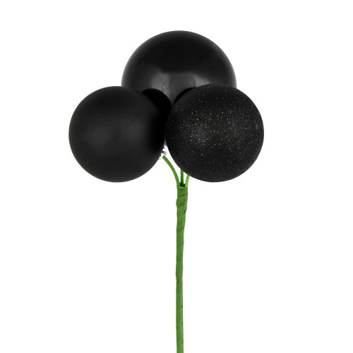  Vickerman N193017 18" Black Ornament Pick 4/Bg 