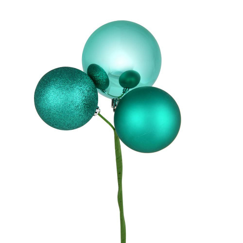 Vickerman N193042 18" Teal Ornament Pick 4/Bg