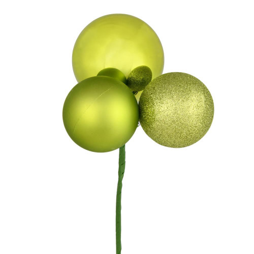 Vickerman N193073 - 18 inch Lime 4-Finish Ball Christmas Ornament - 4 Pack