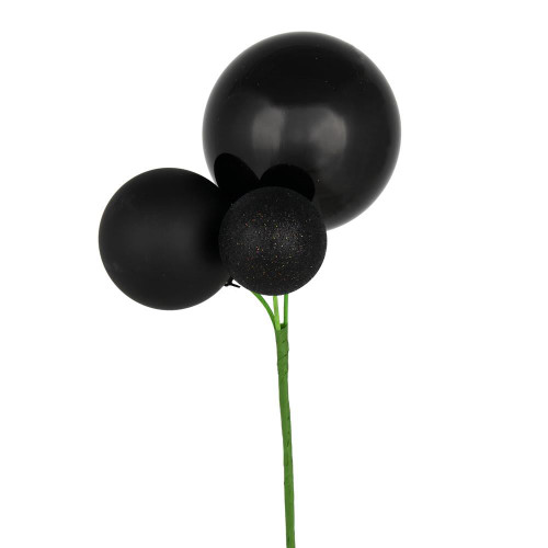 Vickerman N193117 - 18 inch Black 4-Finish Ball Christmas Ornament - 3 Pack