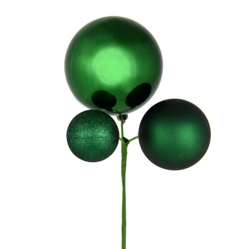 Vickerman N193124 - 18 inch Emerald 4-Finish Ball Christmas Ornament - 3 Pack