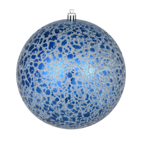  Vickerman N195631D 6" Midnight Blue Crackle Ball Orn 4/Bag 