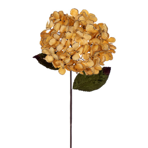 Vickerman QG212308 - 17 in. Gold Hydrangea Artificial Spray - 3 Pack