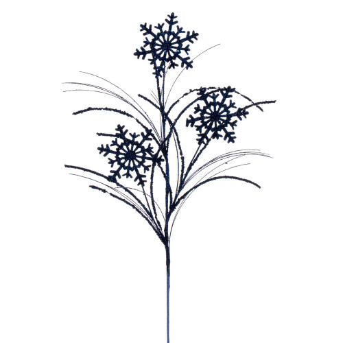 Vickerman QG223031 - 31 in. Midnight Blue Snowflake Glitter Artificial Spray - 6 Pack